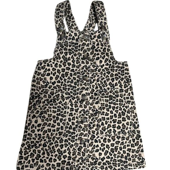 Wonder Nation Girls 4T Leopard Print Overall Skirt with Pockets - Picture 1 of 7